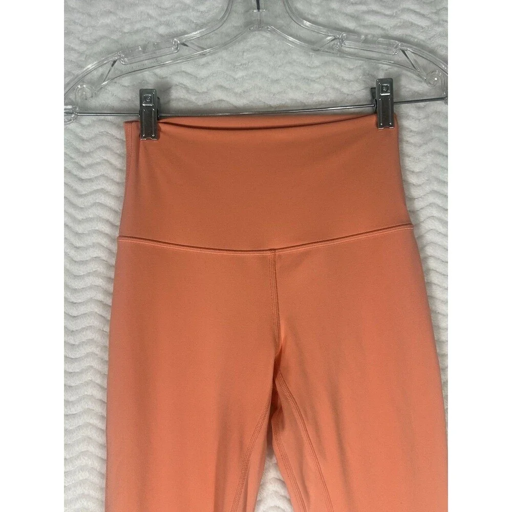 Lululemon Align Leggings Womens Size Small Orange High‎ Rise Ankle Yoga Stretch